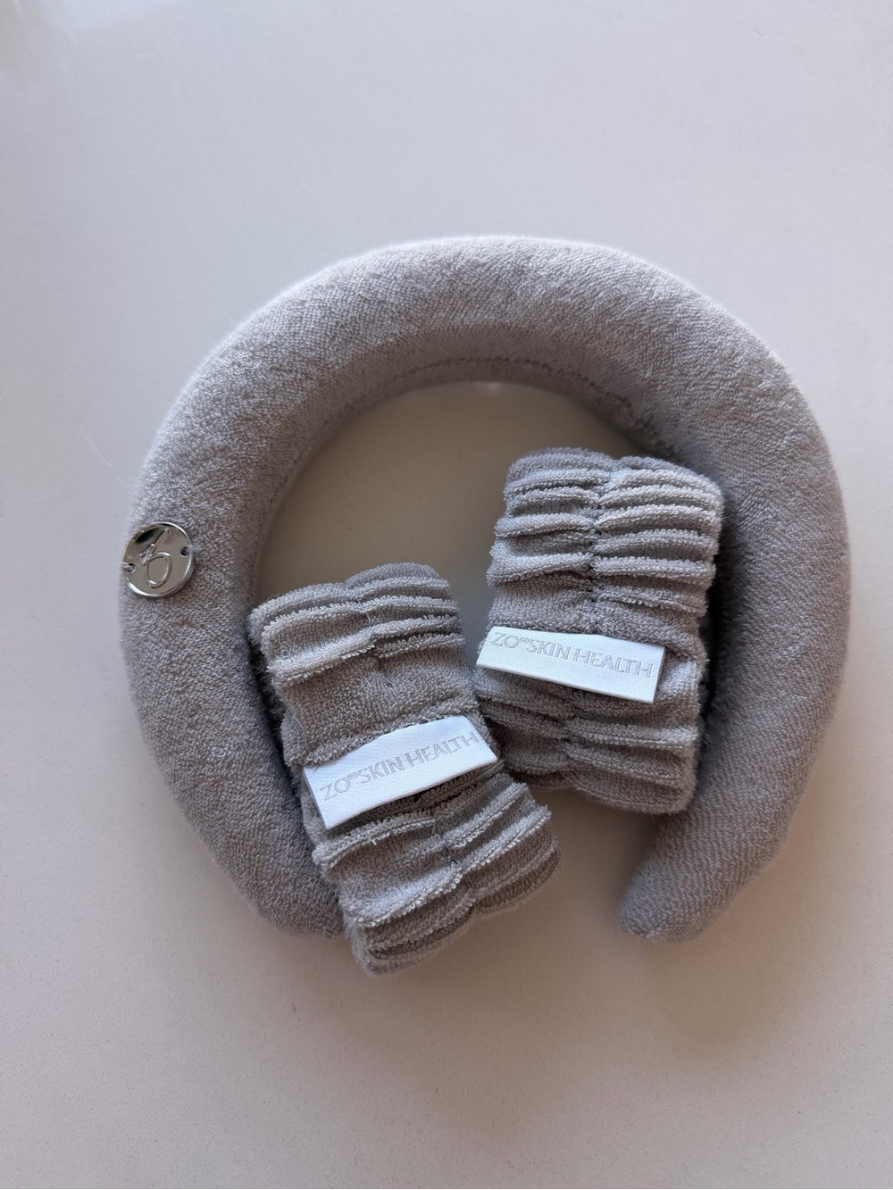 ZO Skin Health Gray Headband and wrist Wrap Set